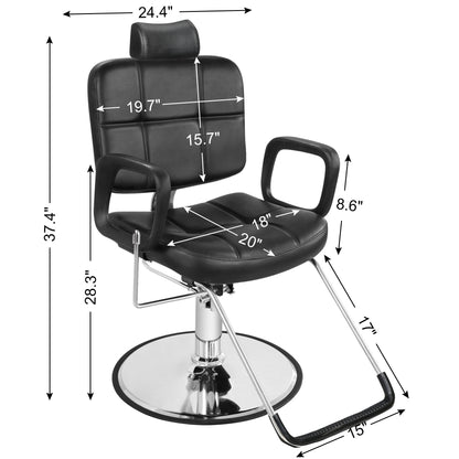 Barber Chair 2059 & Salon Mat 0020 Set - All Purpose Hydraulic Barber Chair with Ergonomic NBR Anti-Fatigue Barber Mat, Ideal for Stylists