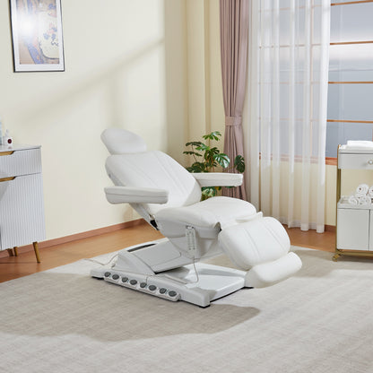 4-Motor Electric Facial Spa Bed with Hand & Foot Control, PU Leather Esthetician Adjustable Massage Table, 440 lbs Capacity 2119