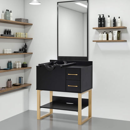 Shampoo Backwash Sink Station for Storage, Salon Shampoo Cabinet with Shampoo Bowl 3450