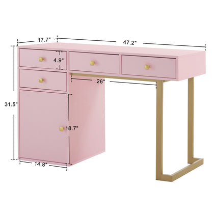 BarberPub Manicure Table with Drawers Nail Storage Desk with Display Open Area 2990