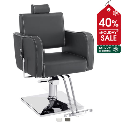 BarberPub Reclining Hydraulic Barber Chair, Spa Salon Styling Chairs for Barbershop 3124