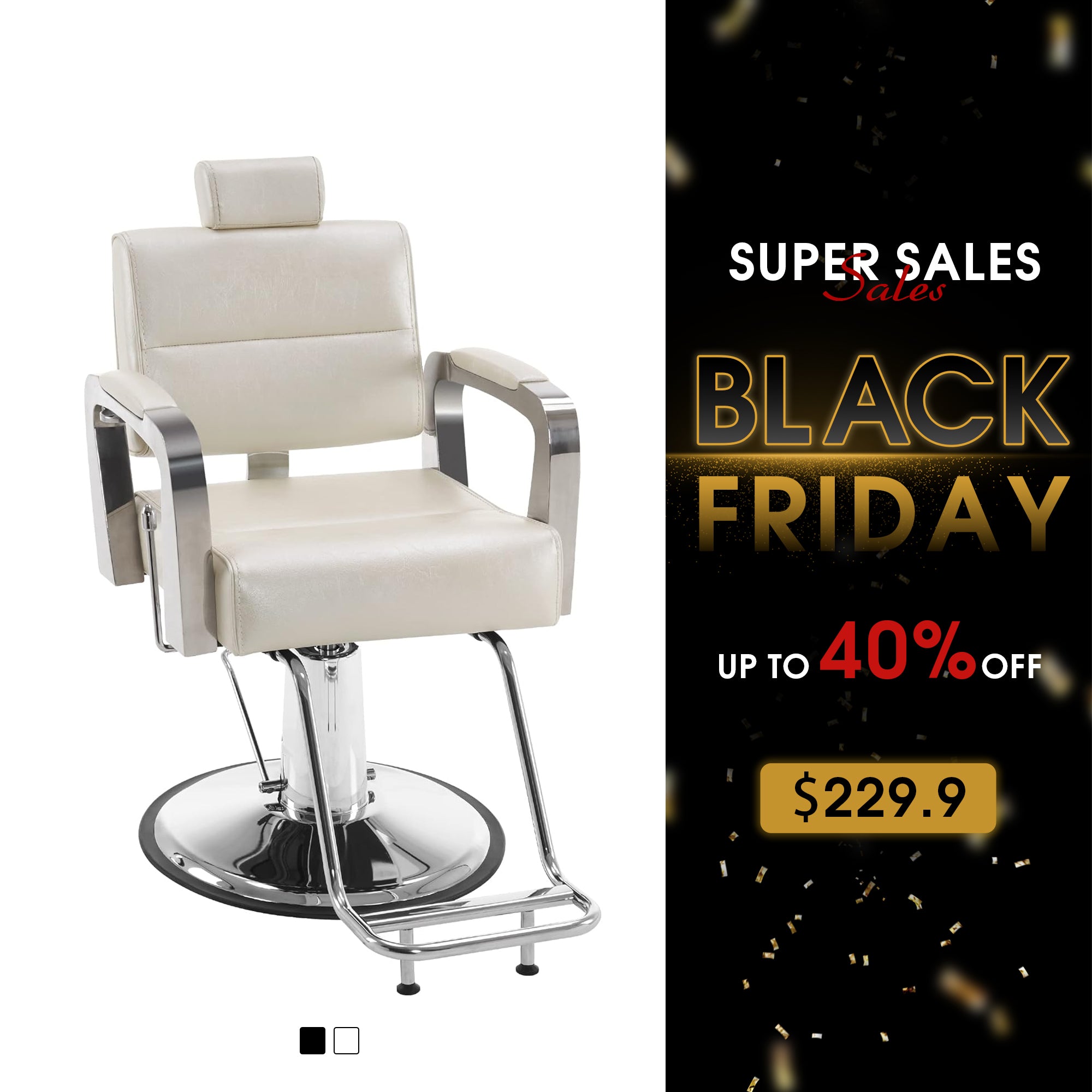 BarberPub Classic Barber Chair, Hair Styling Salon Reclining Swivel Hydraulic Chair 3127