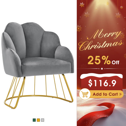 Beauty Nail Chair with Golden Support Leg, Home Dressing Makeup Armchair 3510