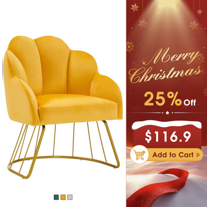 Beauty Nail Chair with Golden Support Leg, Home Dressing Makeup Armchair 3510