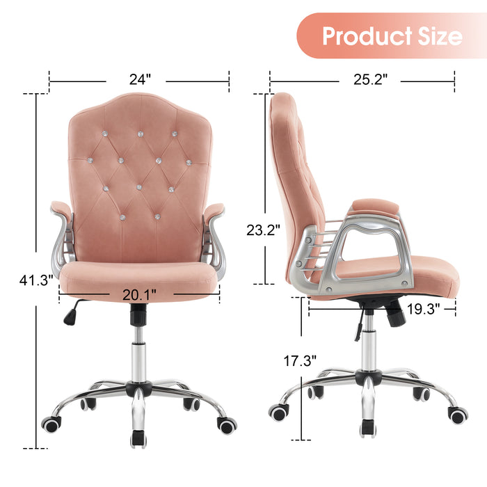 BarberPub Manicure Adjustable Lumbar Support Work Chair, Cute Swivel Rolling Nail Chair, Ergonomic Chair with Armrest 3535