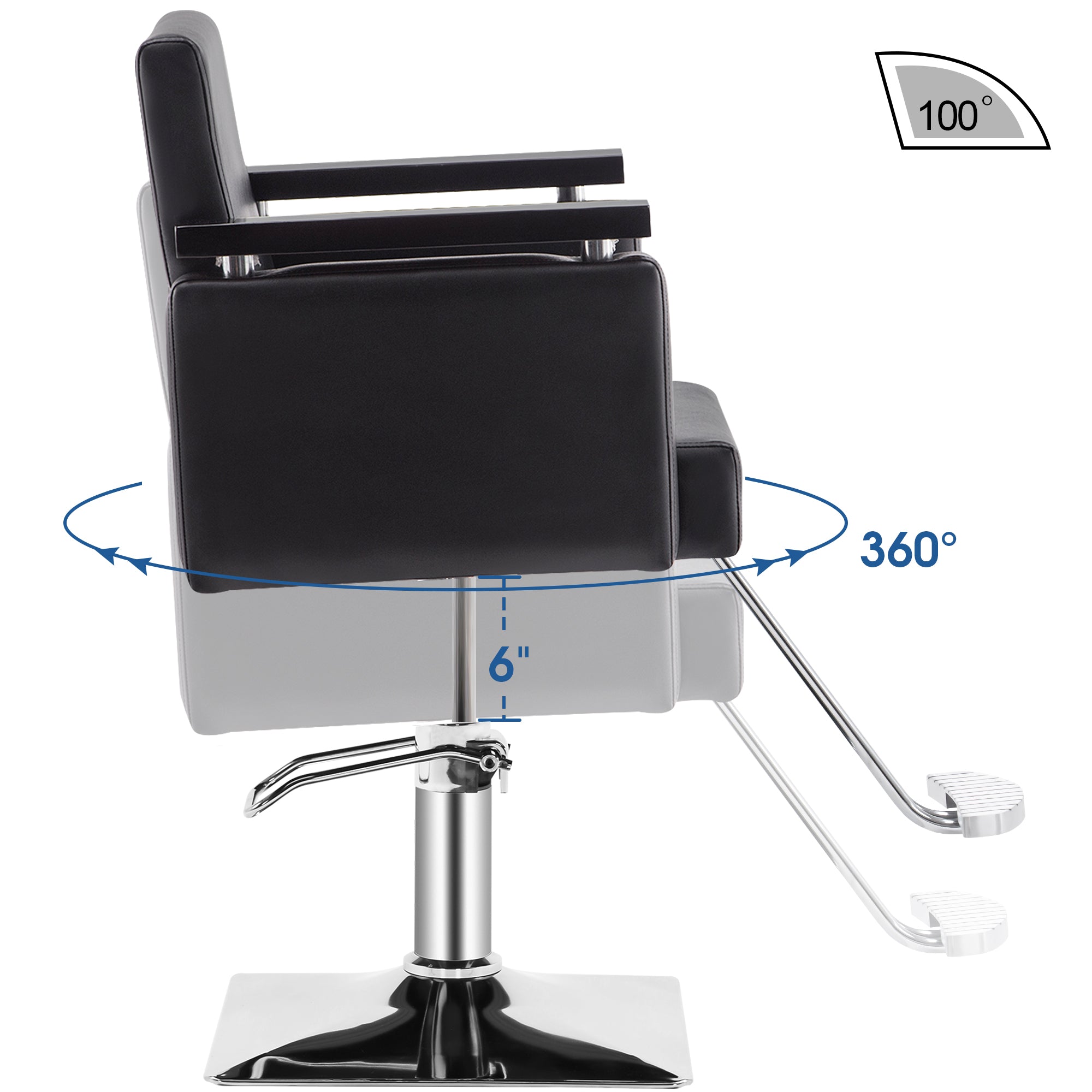 BarberPub Swivel Salon Chair for Hair Stylist, Beauty Salon Spa Equipment 8803