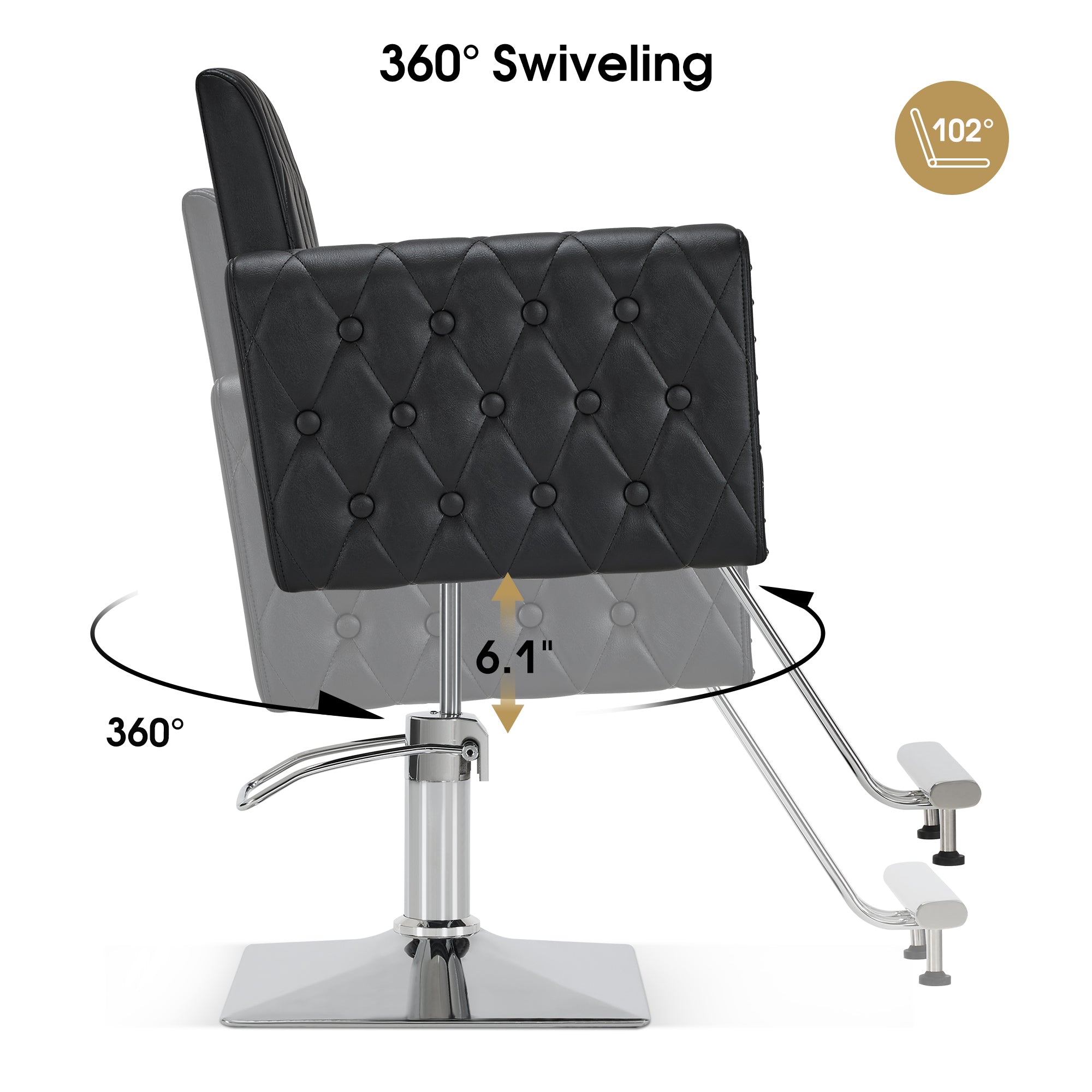 BarberPub Classic Hydraulic Styling Chair for Professionals, Barber Salon Chair 8819