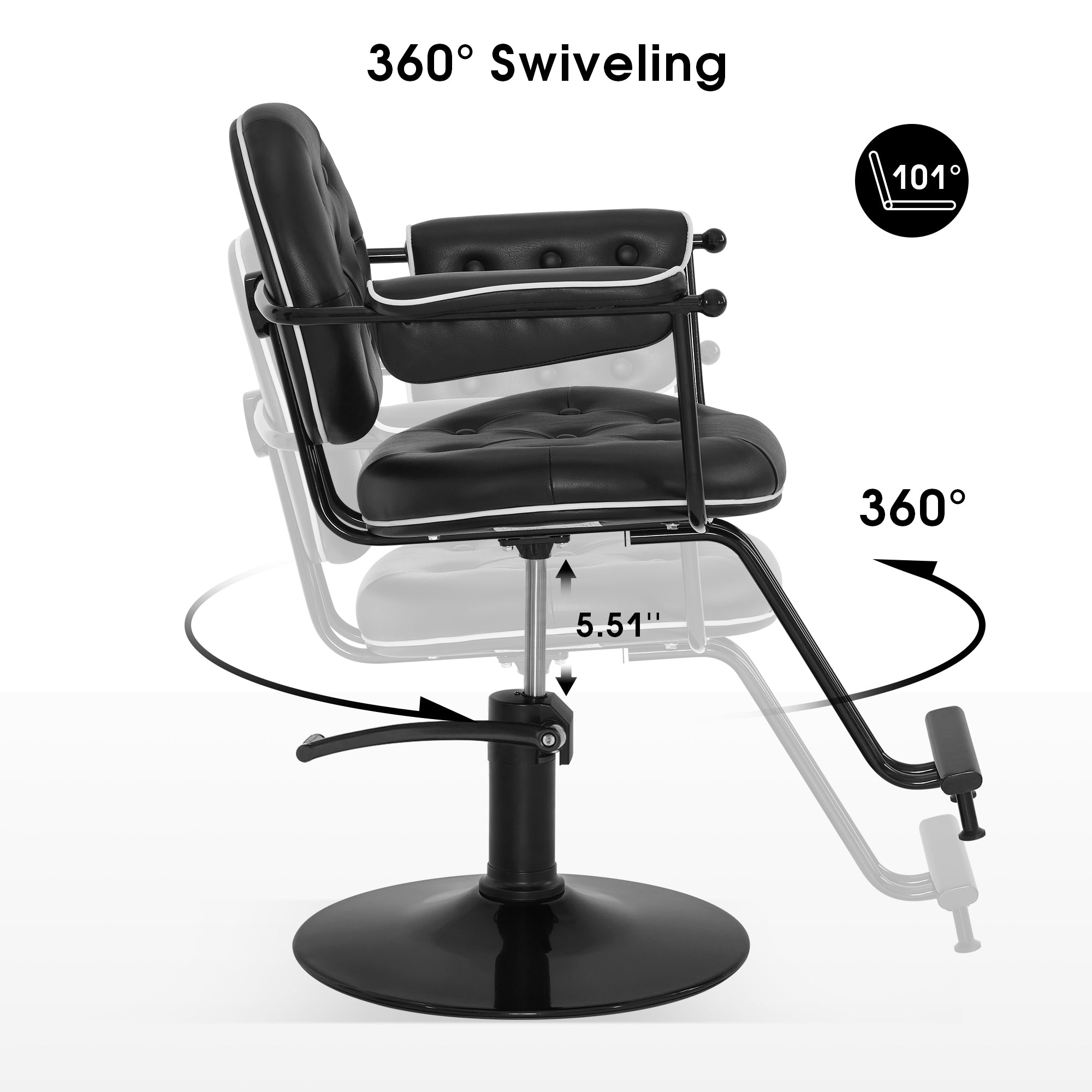 BarberPub Salon Hydraulic Styling Chair, Barber Chair for Home and Barbershop 8435