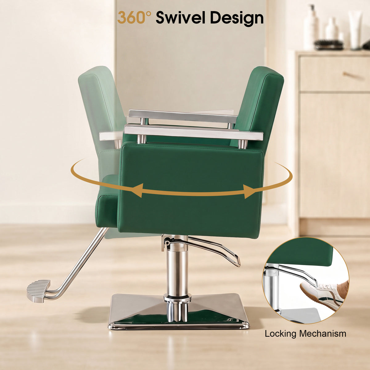 BarberPub Salon Chair, Styling Chair for Hair Stylist, Home Salon SPA Equipment 8808