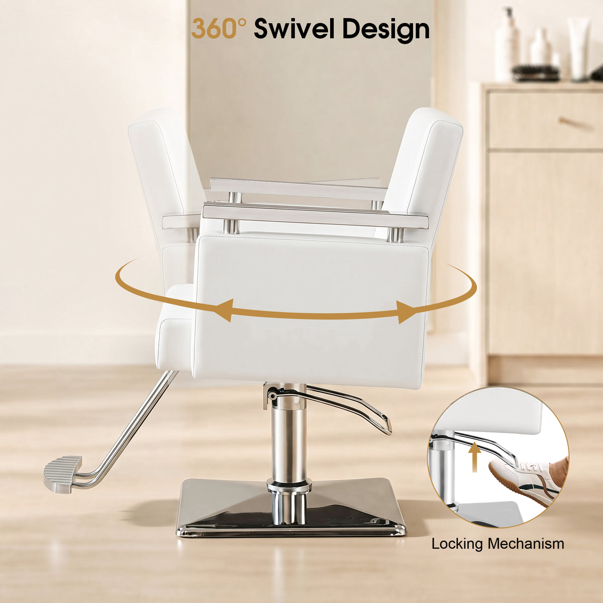 BarberPub Salon Chair, Styling Chair for Hair Stylist, Home Salon SPA Equipment 8808