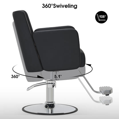 BarberPub Salon Chair for Hair Stylist, Hydraulic Barber Chair for Home Salon 9446