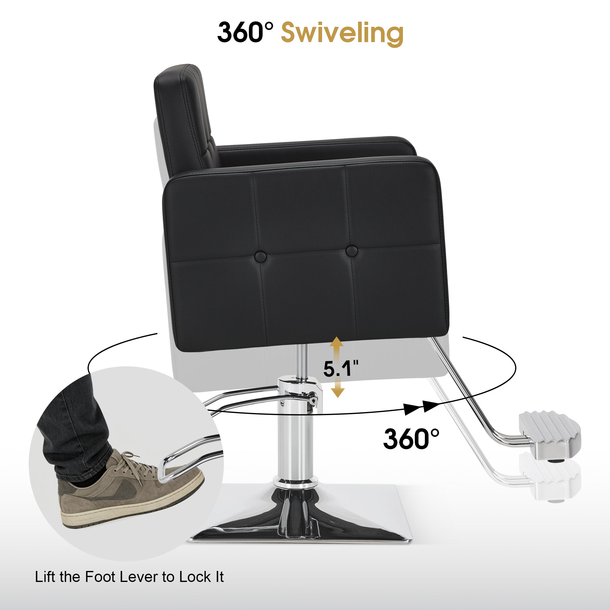 BarberPub Classic Hydraulic Styling Chair for Professionals, Barber Salon Chair 9468