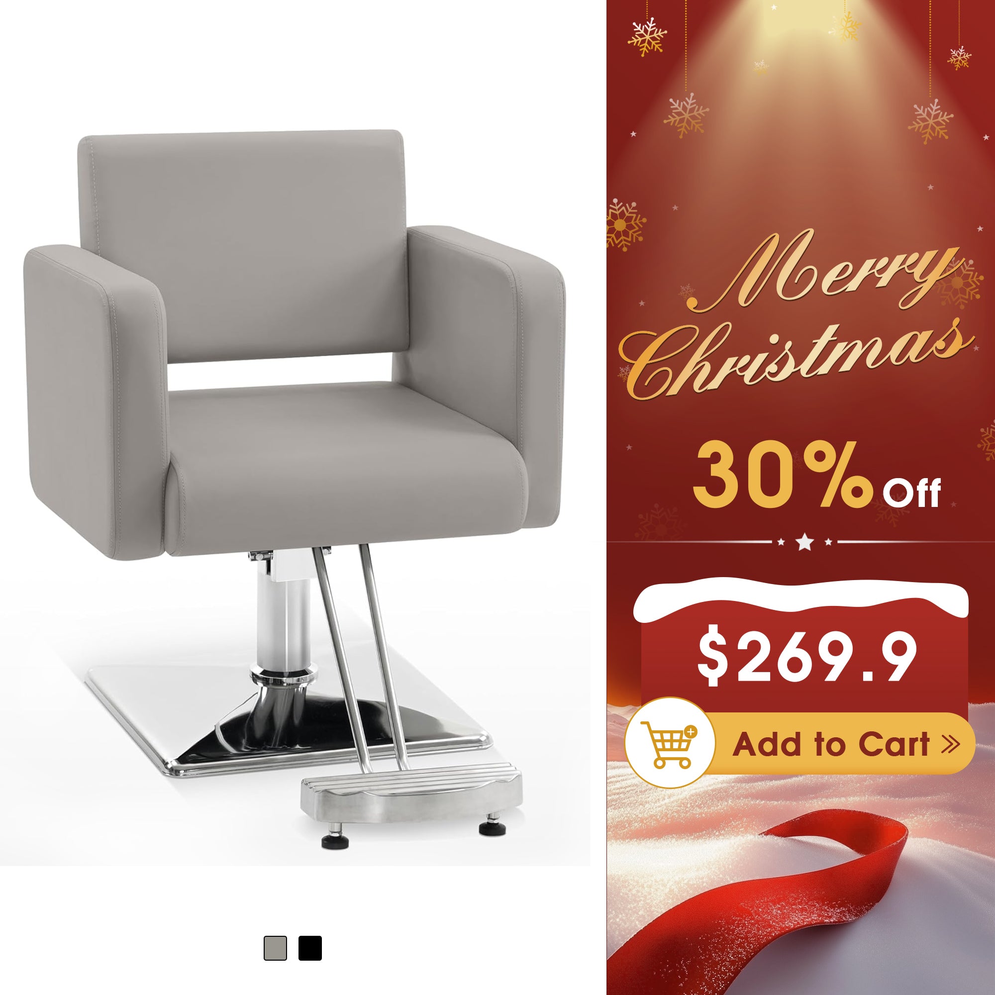 BarberPub Styling Salon Chair for Hair Stylist, Black Hydraulic Barber Chair 3805