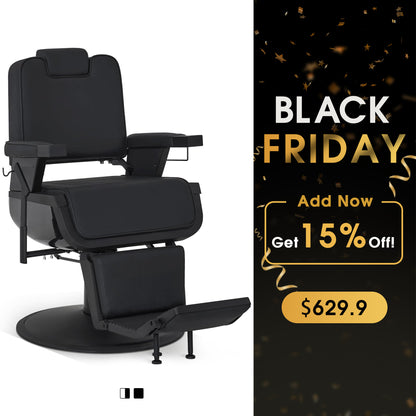 BarberPub All Purpose Barber Chair, Reclining Hydraulic Salon Chair with Headrest 3819
