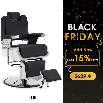 BarberPub All Purpose Barber Chair, Reclining Hydraulic Salon Chair with Headrest 3819