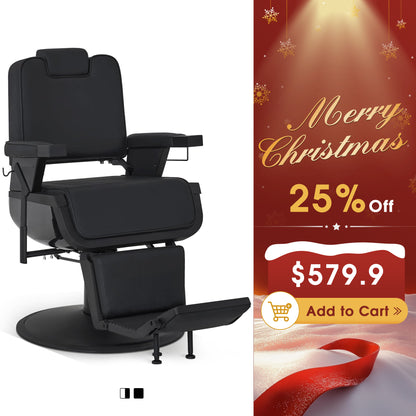BarberPub All Purpose Barber Chair, Reclining Hydraulic Salon Chair with Headrest 3819