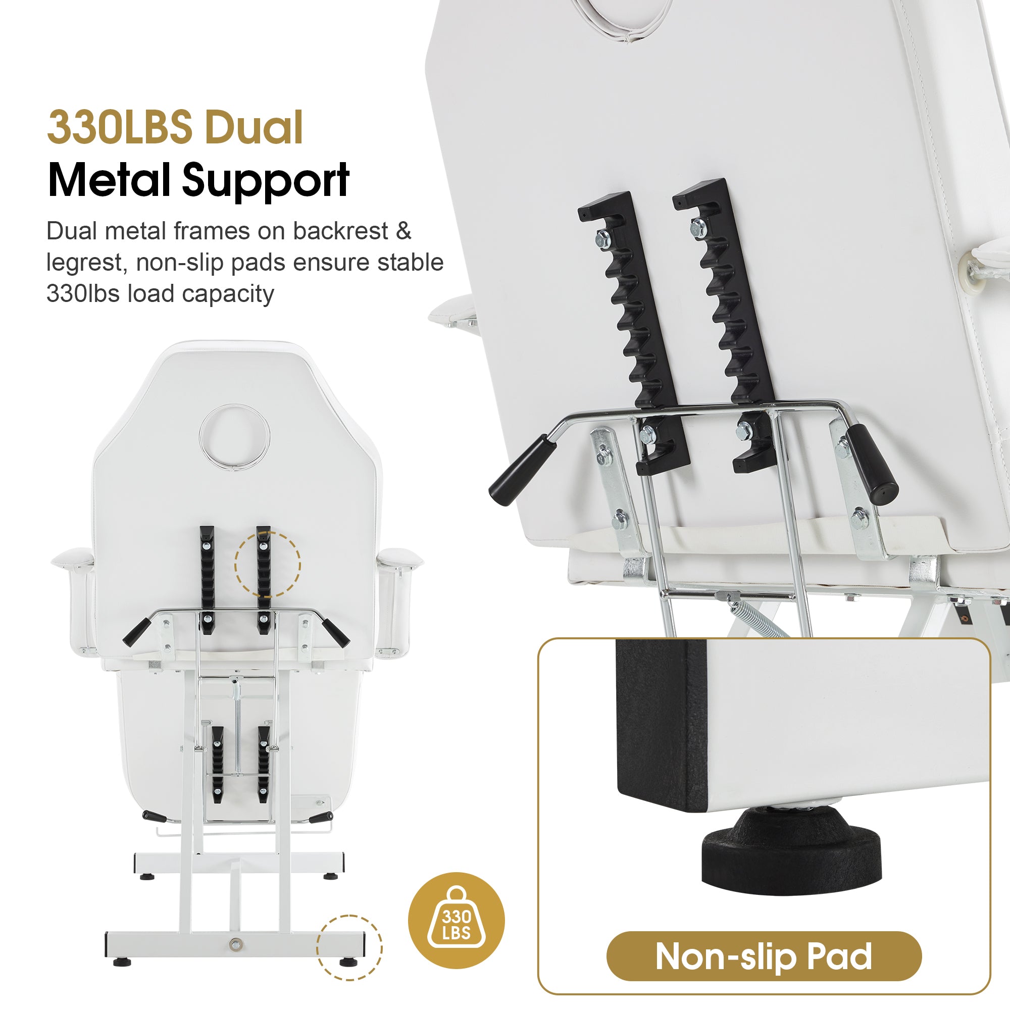 BarberPub Adjustable Tattoo Chair, Facial Chair for Client, 72 Inches Massage Table 0015