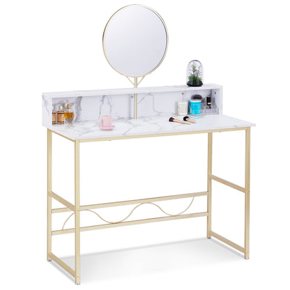 BarberPub Modern Vanity Desk, Makeup Table Dressing Table with Removable Mirror