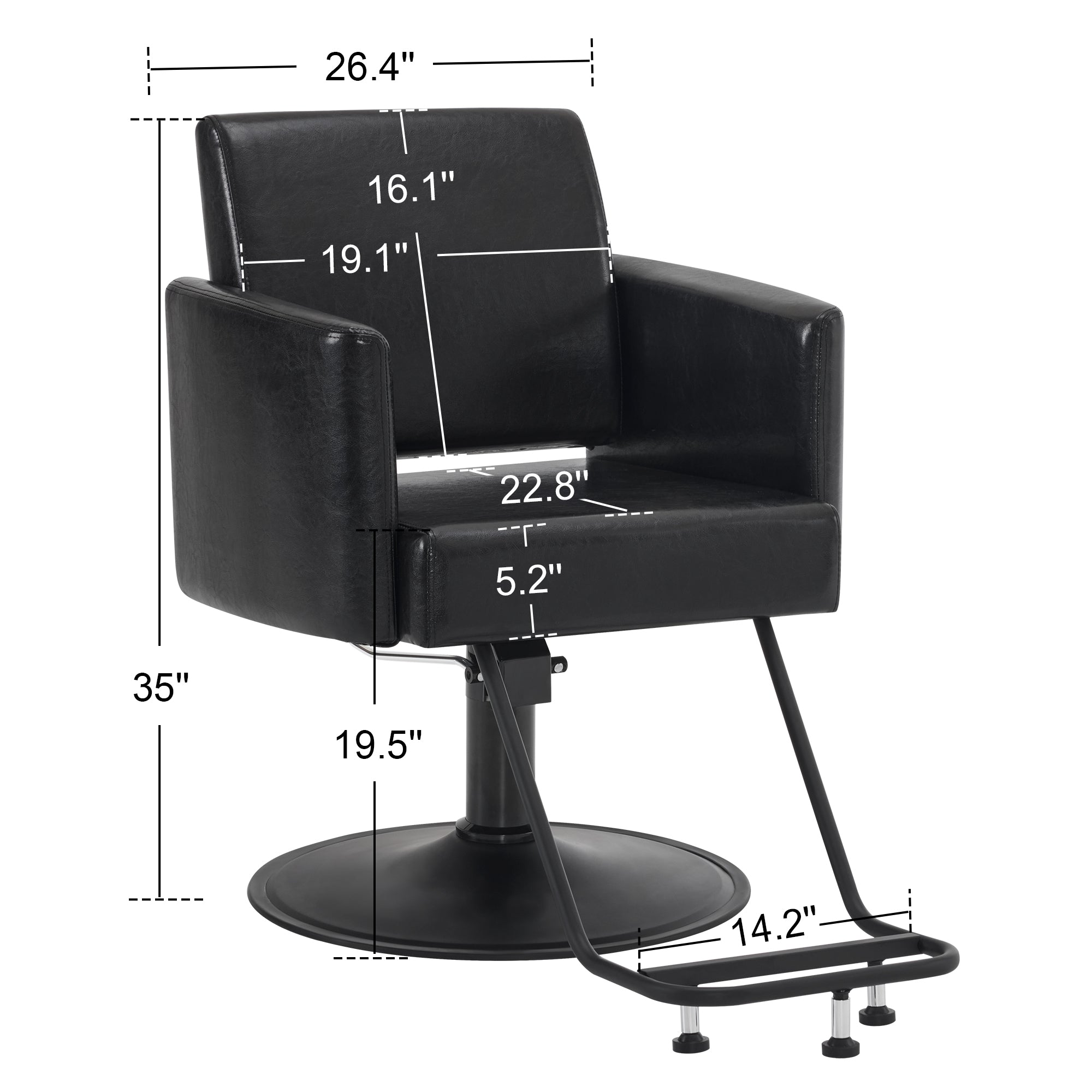 Black Salon store chair with stainless steel base