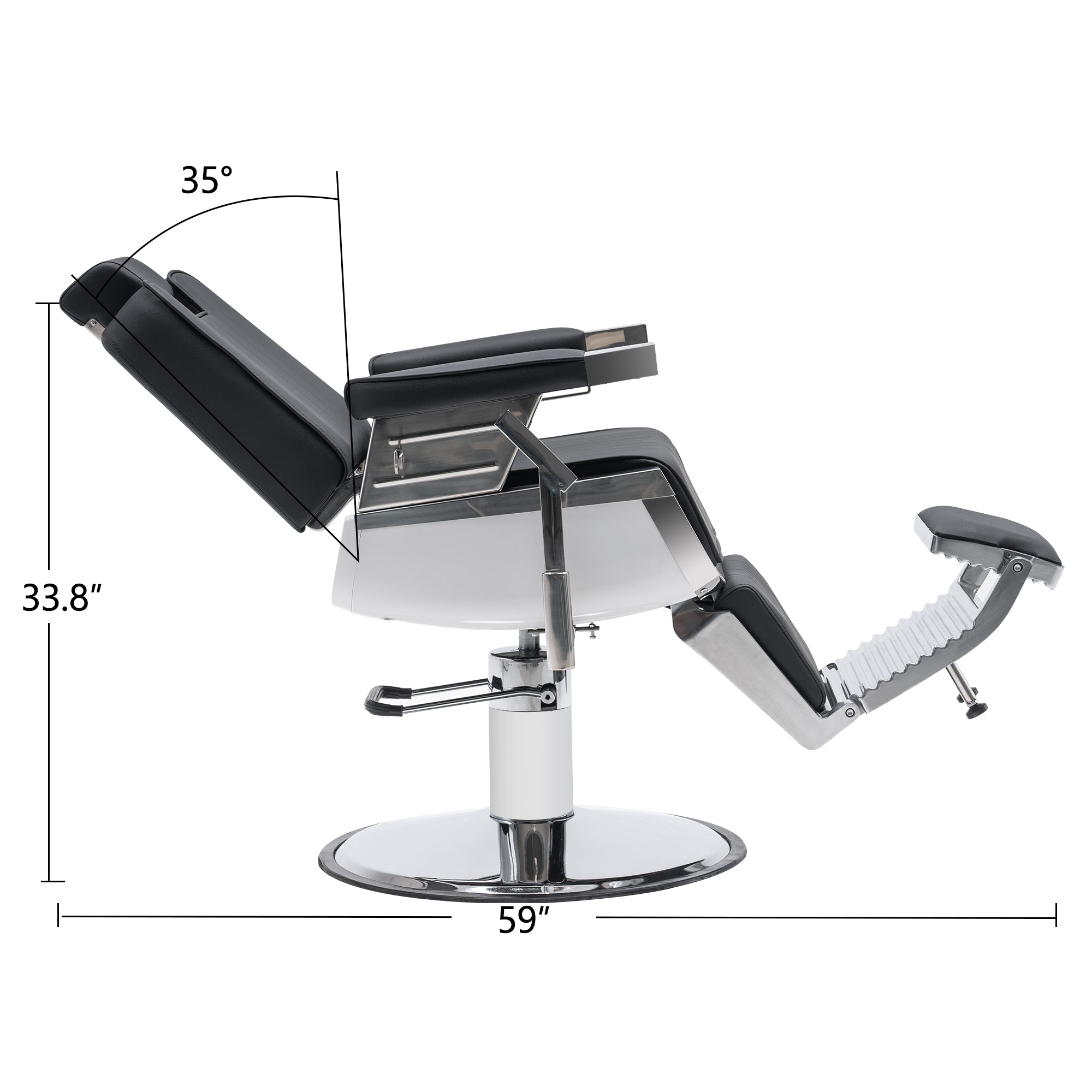 BarberPub All Purpose Barber Chair, Reclining Hydraulic Salon Chair with Headrest 3819