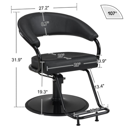 BarberPub Salon Chair for Hair Stylist with Hydraulic Pump, Ergonomic Backrest & Footrest, Heavy-Duty Barber Chair for Barbershop, Beauty Salon 9577