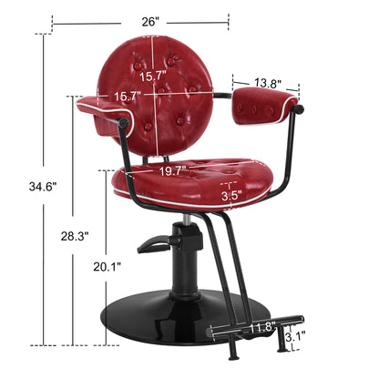 BarberPub Salon Hydraulic Styling Chair, Barber Chair for Home and Barbershop 8435