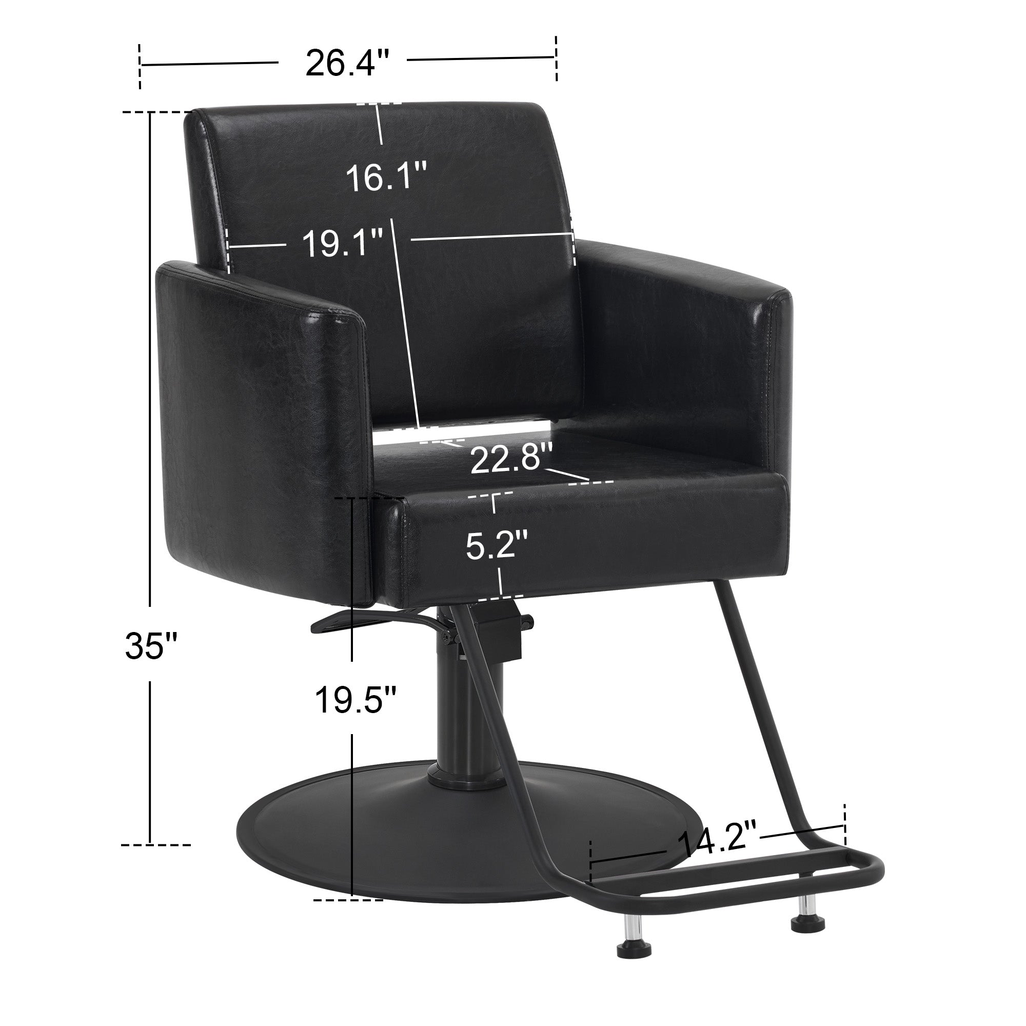 BarberPub Black Salon Chair, Barber Hydraulic Styling Chair for Hair Stylist 9412