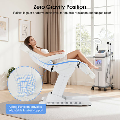 4-Motor Electric Facial Spa Bed with Hand & Foot Control, PU Leather Esthetician Adjustable Massage Table, 440 lbs Capacity 2119