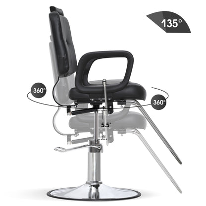 Barber Chair 2059 & Salon Mat 0020 Set - All Purpose Hydraulic Barber Chair with Ergonomic NBR Anti-Fatigue Barber Mat, Ideal for Stylists