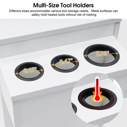 Modern Salon Station with Lockable Drawer & Cabinet, Storage Barber Cabinet for Hair Salon 2021