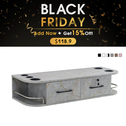 BarberPub Beauty Locking Wall Mount Styling Station with Mirror Salon Furniture 5012-M