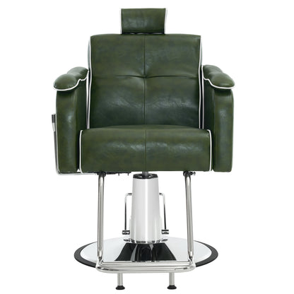 BarberPub Reclining Barber Chair for Hair Stylist, Hydraulic Hair Styling Salon Chair 9182