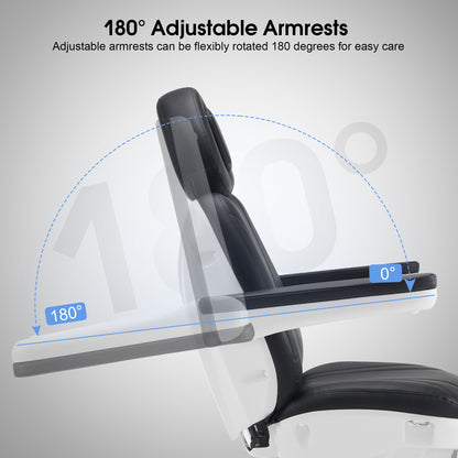 4-Motor Electric Facial Spa Bed with Hand & Foot Control, PU Leather Esthetician Adjustable Massage Table, 440 lbs Capacity 2119