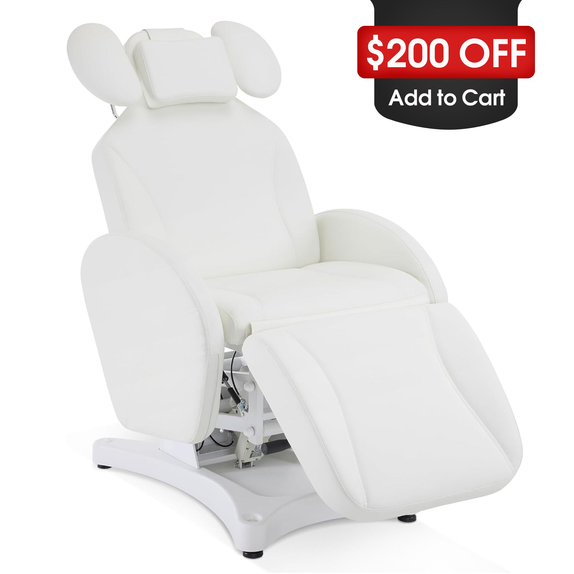 BarberPub Electric Esthetician Bed, Ergonomic Facial Massage Table with 1 Motor, 330 lbs Capacity 2114