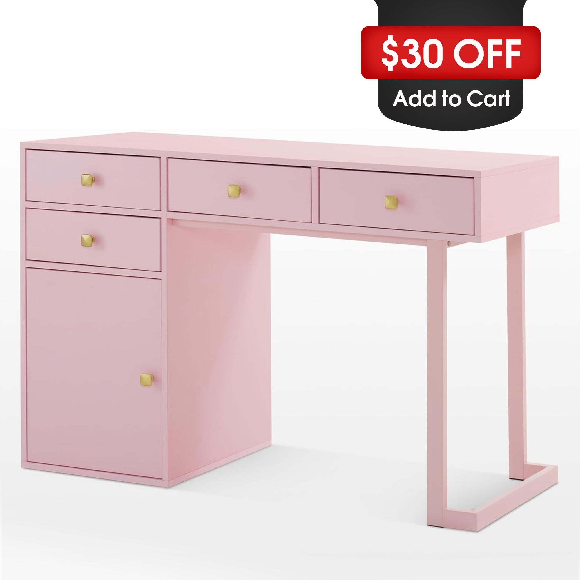 Modern Manicure Storage Table with Drawers, Beauty Nail Tech Desk with Display Open Area 2990