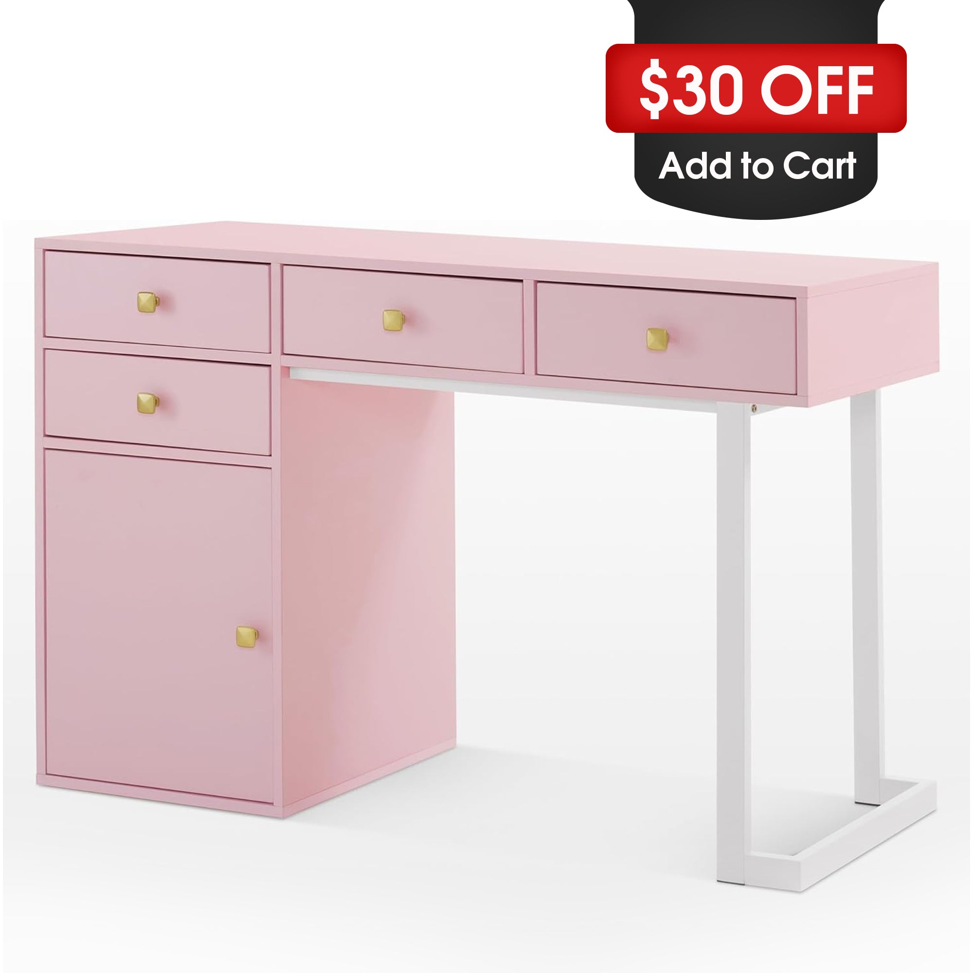 Modern Manicure Storage Table with Drawers, Beauty Nail Tech Desk with Display Open Area 2990