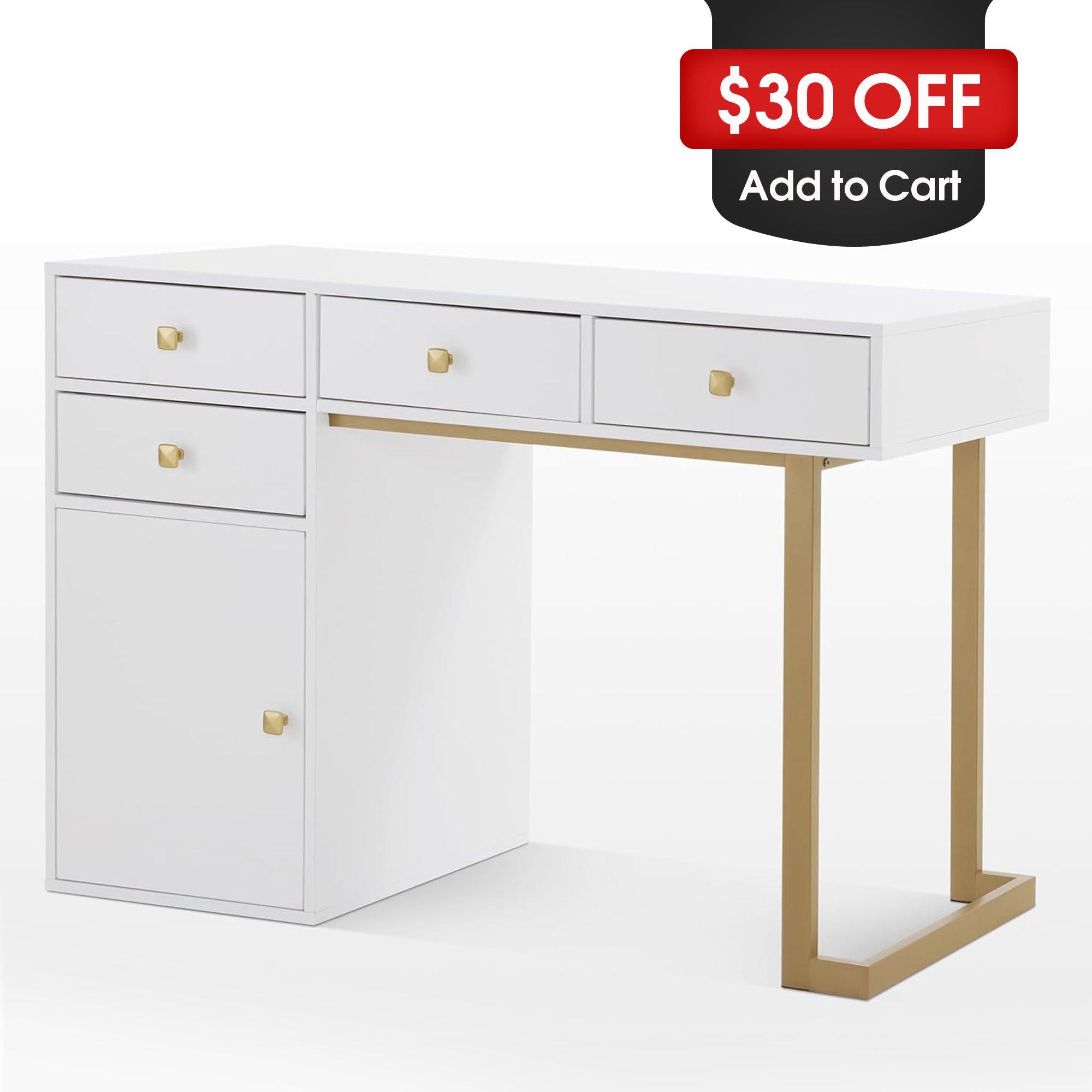Modern Manicure Storage Table with Drawers, Beauty Nail Tech Desk with Display Open Area 2990
