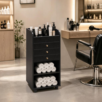 Hair Salon Cart with Wheels, Barber Rolling Trolley for Storage, Spa Stylist Station Furniture 2034