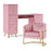 BarberPub the Set of Nail Desk&Nail Chair for Nail Tech Beauty Salon Manicure Equipment 2611-3513PINK