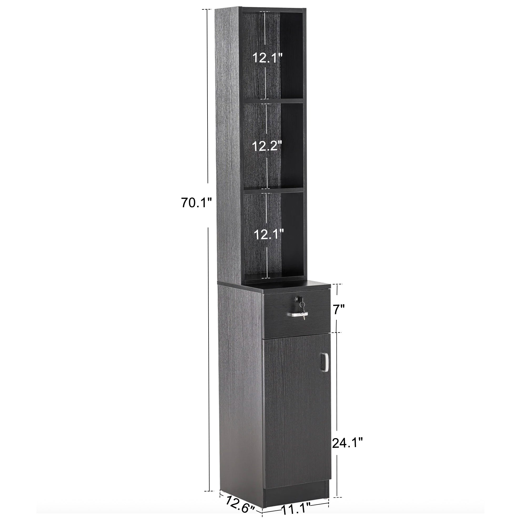 Hair Salon Wall Mount Station with Lockable Drawer and Cabinet, Barber Styling Equipment 3036-1