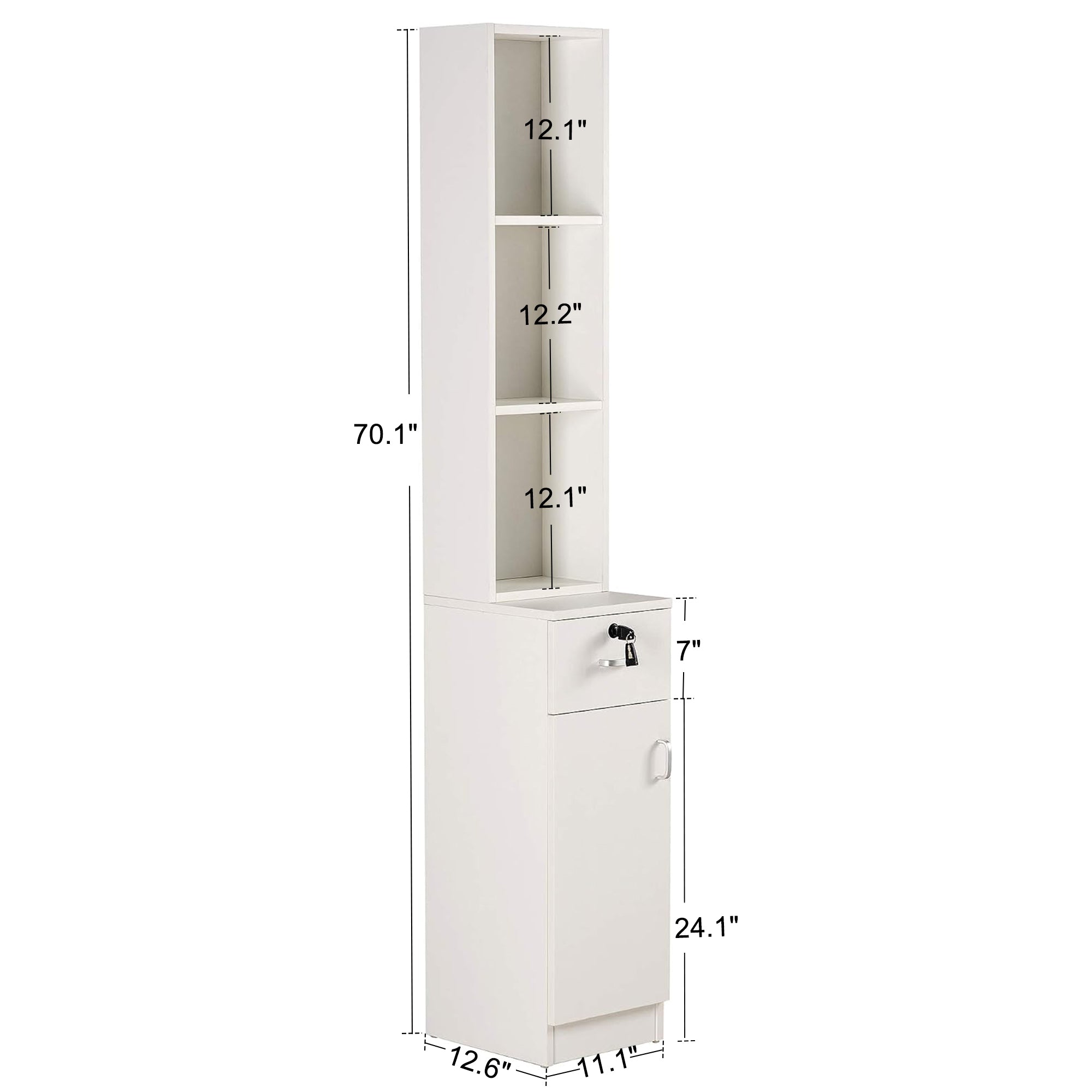 Hair Salon Wall Mount Station with Lockable Drawer and Cabinet, Barber Styling Equipment 3036-1