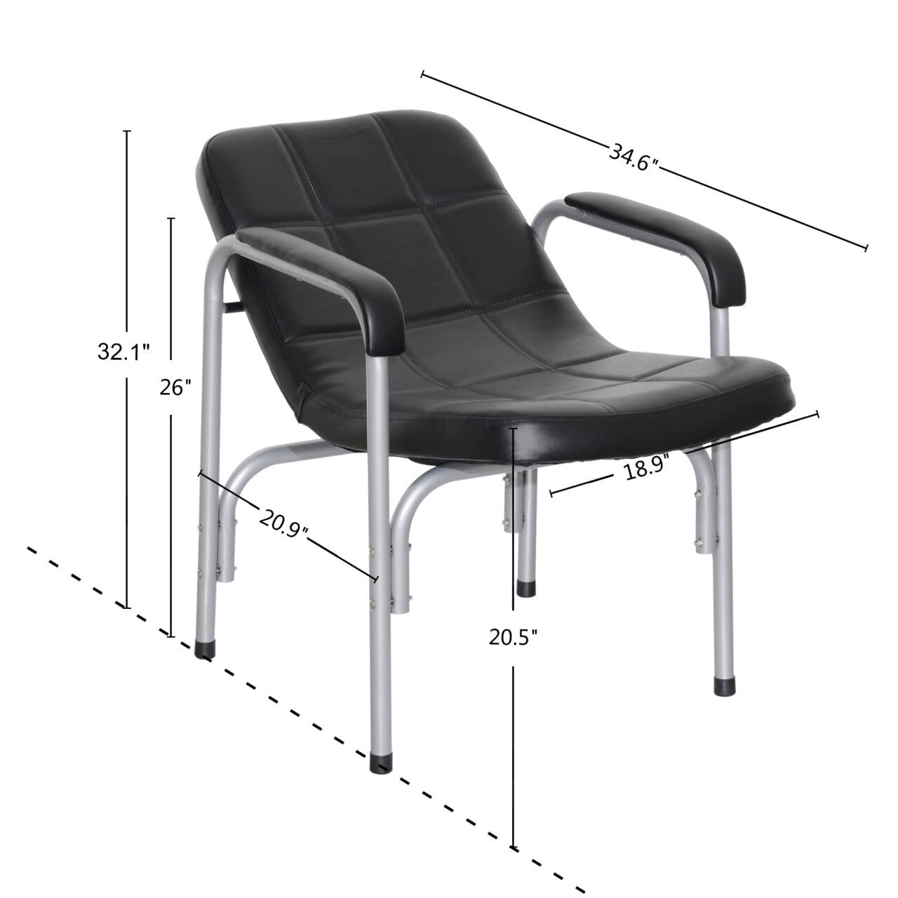 BarberPub Shampoo Chair, Barber Beauty Salon Hair Shampoo Equipment 7011