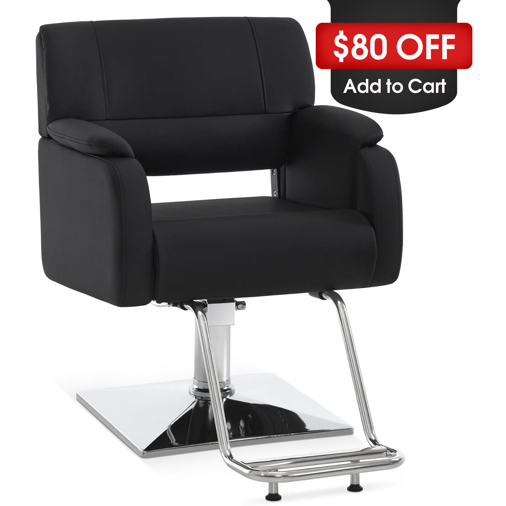 BarberPub Modern Salon Chair, Hydraulic Styling Barber Chair for Hair Stylist 8459