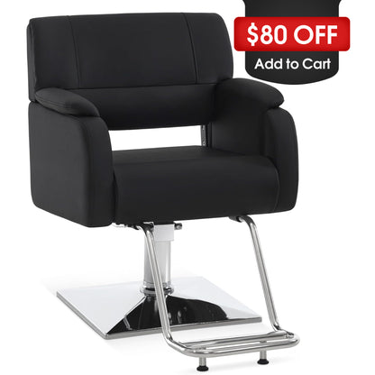 BarberPub Modern Salon Chair, Hydraulic Styling Barber Chair for Hair Stylist 8459