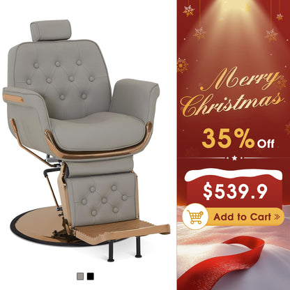 BarberPub Reclining Barber Chair, Hydraulic Styling Salon Chair for Hair Stylist 9246