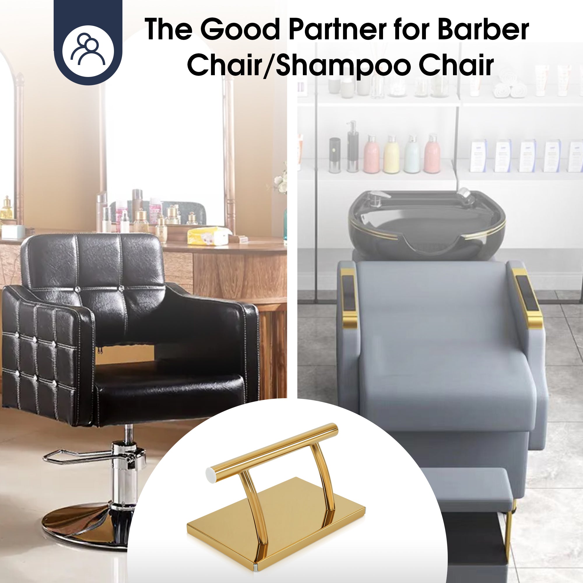 BarberPub Stainless Steel Footrest, Movable Ottoman,Barber Salon Chair FOT