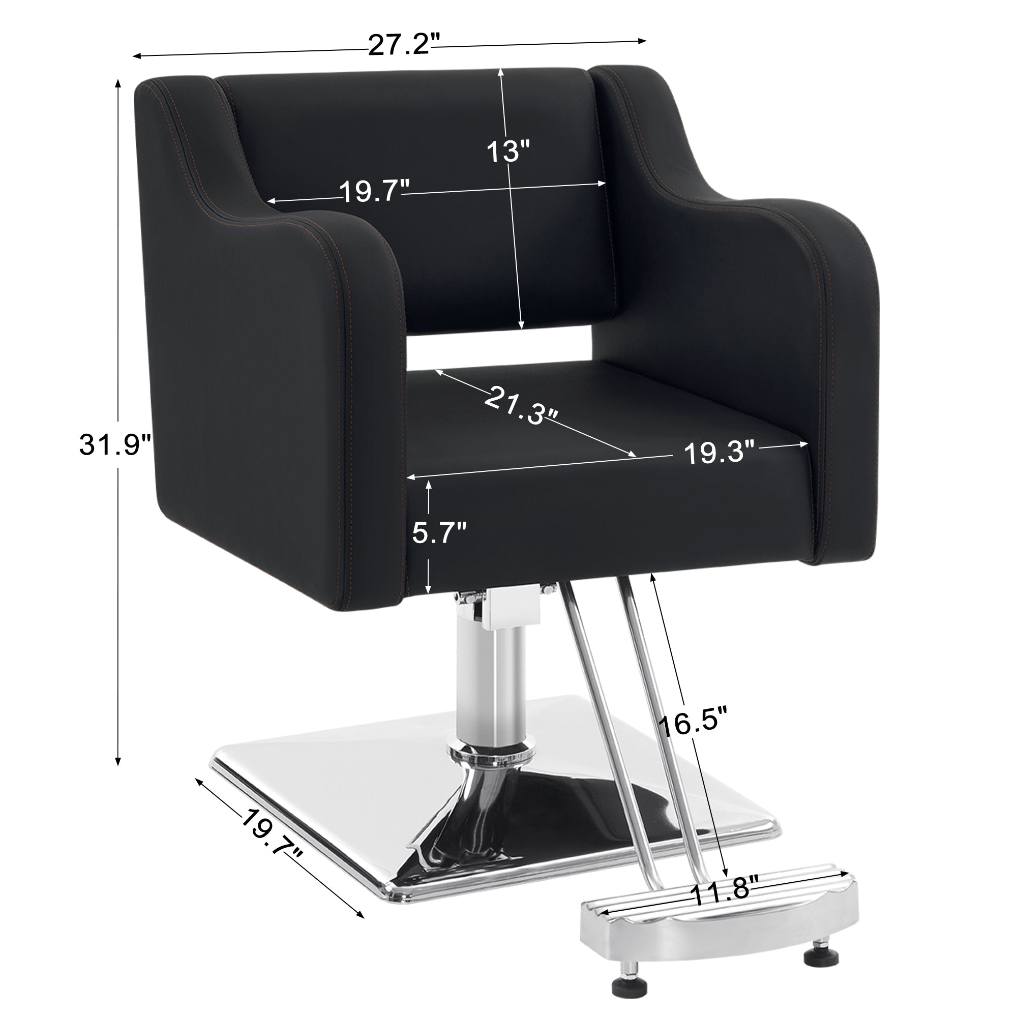BARBERPUB Salon Chair 6154-8803EY サロンチェア BarberPub Salon Chair for Hair Stylist, Hydraulic Barber Styling Chair
