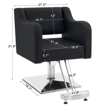 BarberPub Salon Chair 3802 & Backwash Shampoo Chair 9370 Set – Brown Hydraulic Barber Styling Chair with Ceramic Hair Wash Bowl