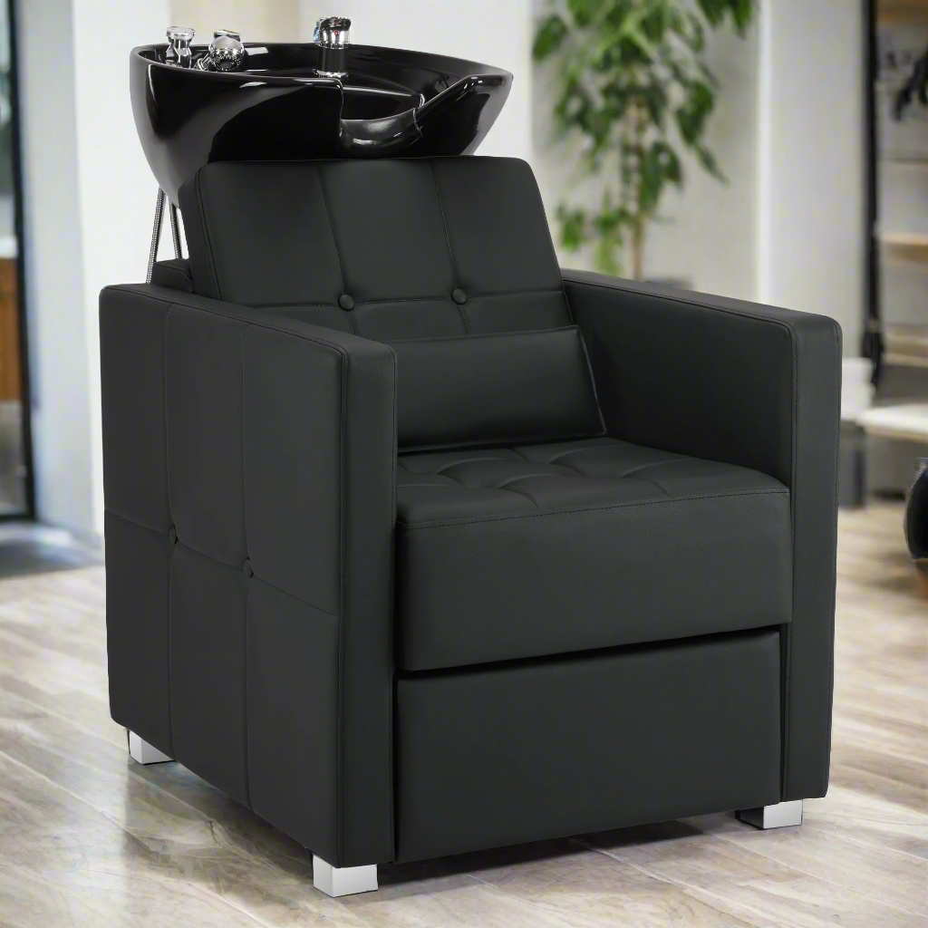 BarberPub Shampoo Chair with Backwash Ceramic shampoo Bowl Unit Station 9309