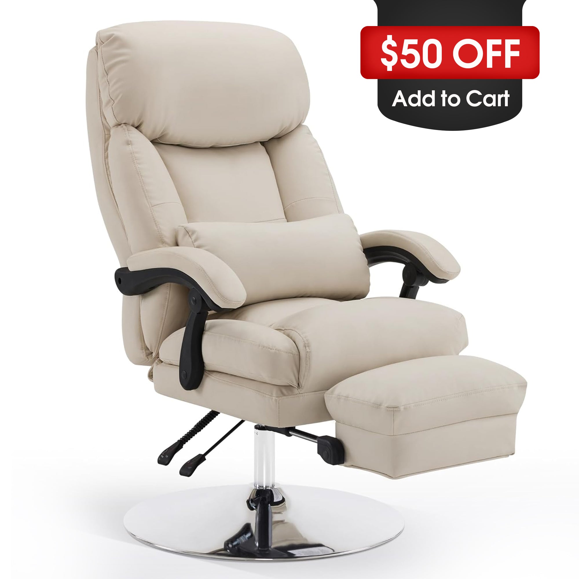 BarberPub Pedicure Chair, 360° Rotating Lifting Facial Beauty Spa Chair 3571
